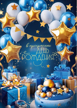 Открытка с карманом "В прекрасный День рождения" 5.0002674